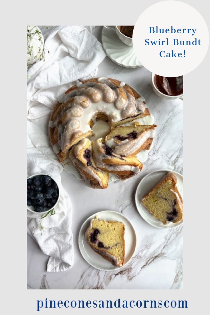 blueberry swirl bundt cake pinecones and acorns blog.