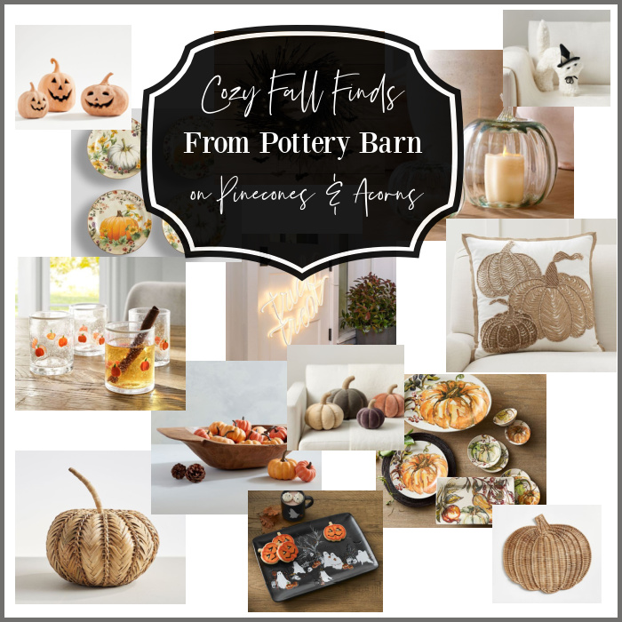 cozy fall finds pottery barn collage.