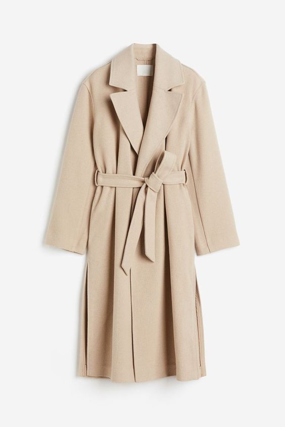 Camel colored wrap coat. 