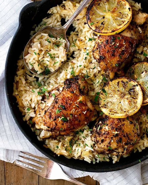 Friday Favorites One Pot Chicken and Lemon Rice,