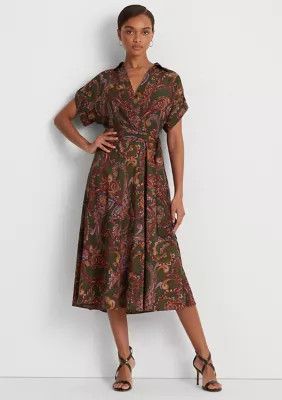 Paisley pattern dress for fall. 