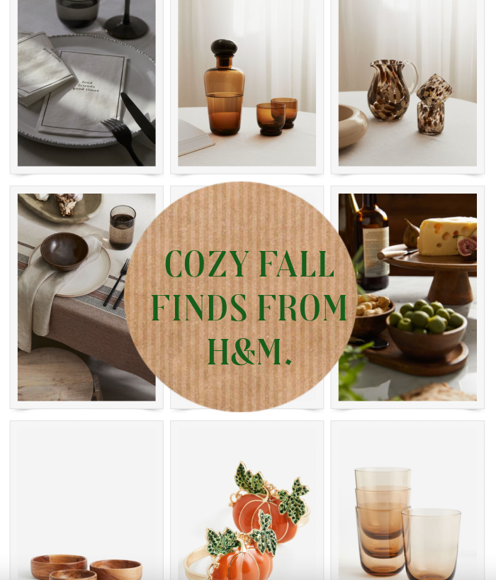 Collage of cozy Fall finds for your home from H&M.