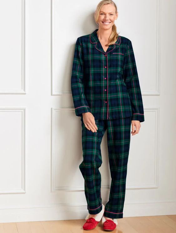 Talbots plaid pajamas.