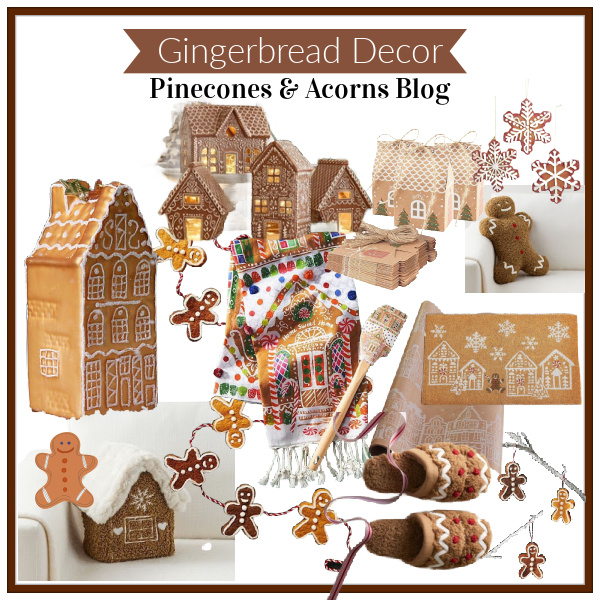 Collage of Christmas Gingerbread Decorations. 