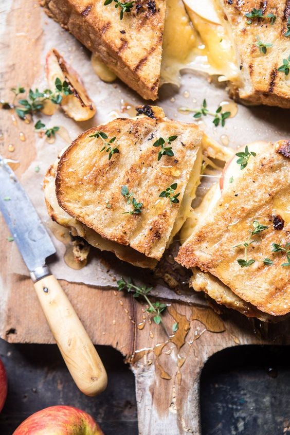 Friday Favorites Honey, Apple, Cheddar, and Bacon Panini.