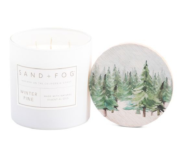 Affordable holiday hostess gift, Sand + Fog candle.