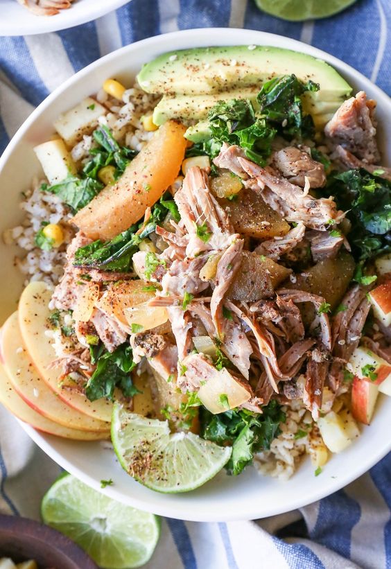 Crock pot pulled pork with apples. 