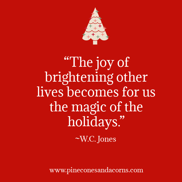 Christmas Quote-The joy of brightening other lives becomes for us the magic of the holidays.”