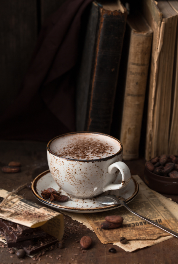 hot chocolate and books