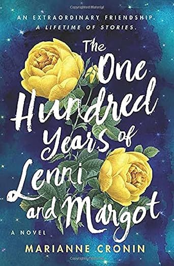 One Hundred Years of Lent and Margot book cover, blue with yellow roses. 