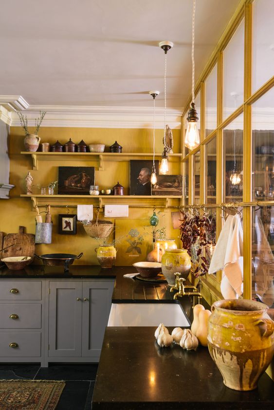 yellow kitchen