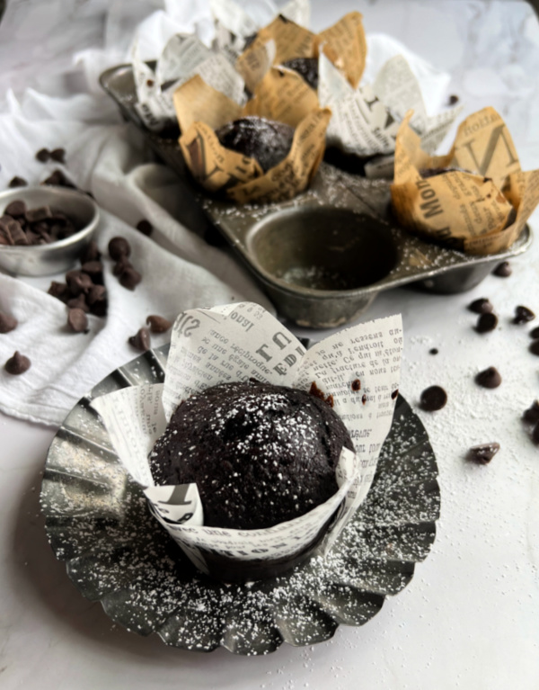 Chocolate Chocolate Chip Sourdough Muffin Recipe