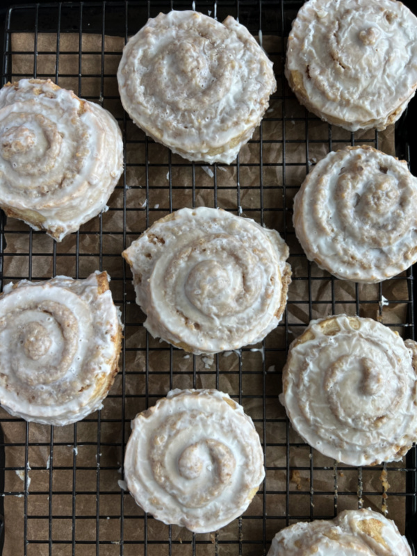 German Nut Rolls Nussschnecken, close-up on a baking pan. 