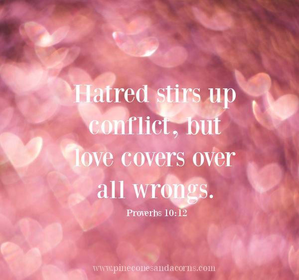 Proverbs 10_12_ Hatred stirs up conflict, but love covers over all wrongs.Silent Sunday