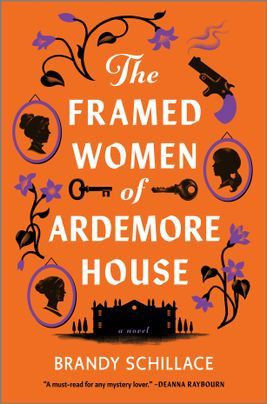 The Framed Women of Ardemore House, orange book cover with black and purple silhouettes. 