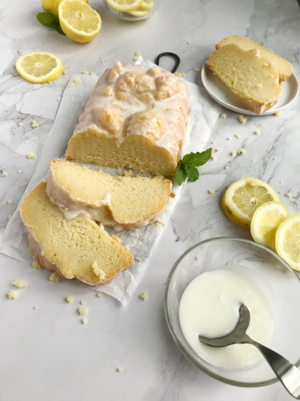 Sliced lemon ricotta cake