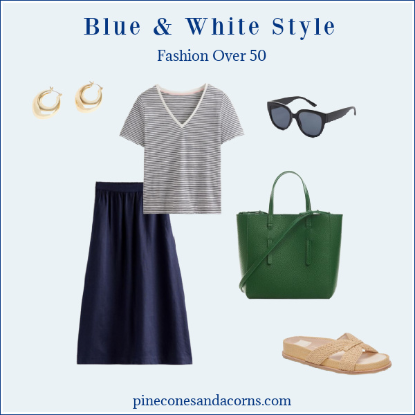 Fashion over 50 Blue & White Summer style