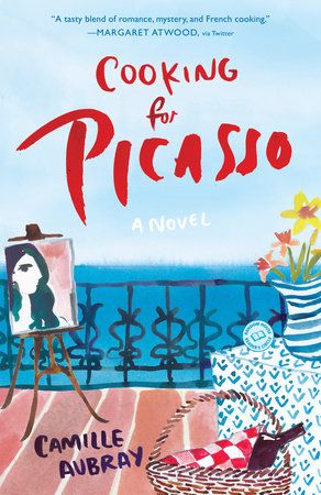 Cooking for Picasso book cover with an iron railing and an abstract painting.