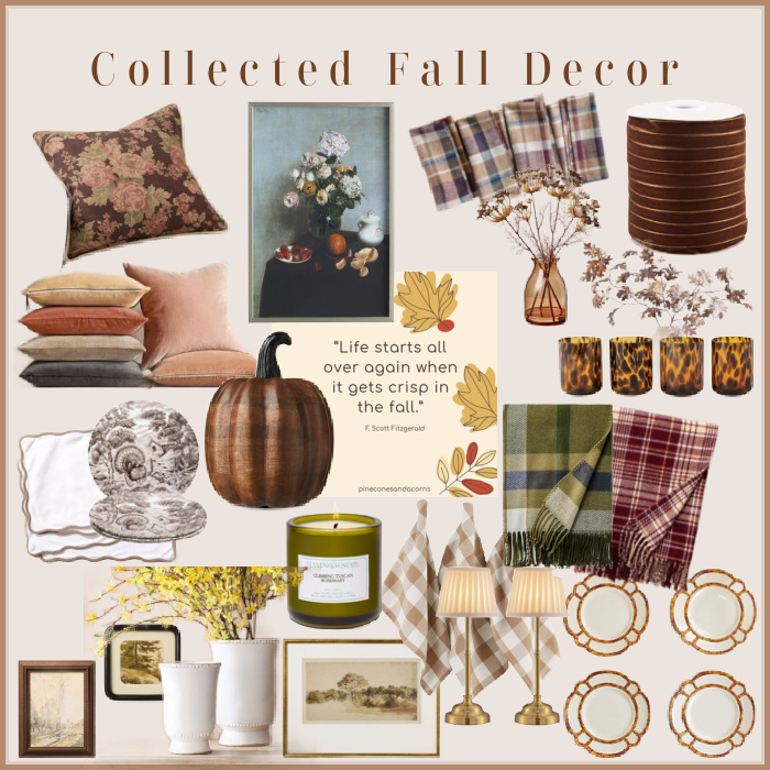 collage of collected Fall Decor.