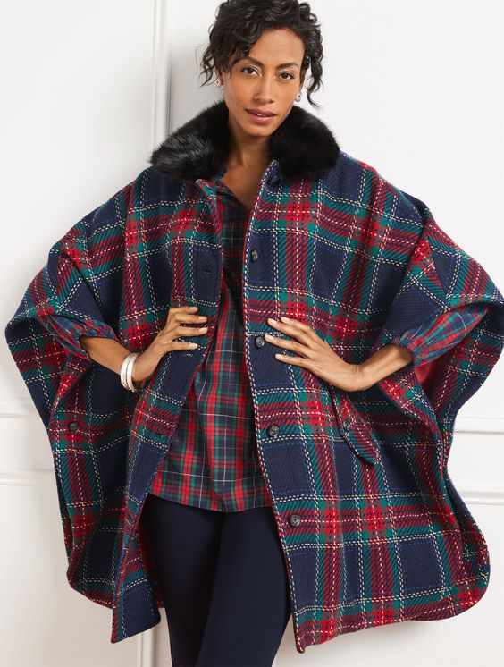 Talbot plaid cape.