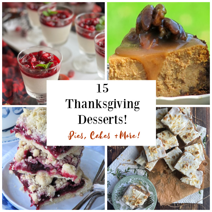 15 Fabulous Thanksgiving Desserts collage.