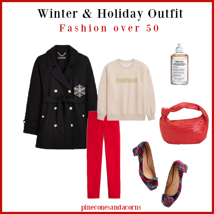 winter and holiday outfit fashion over 50