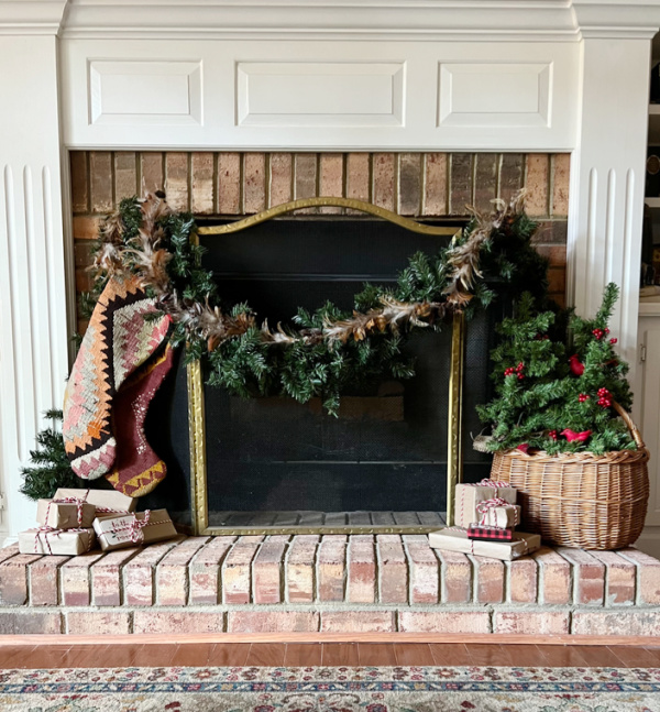 fireplace with stockings