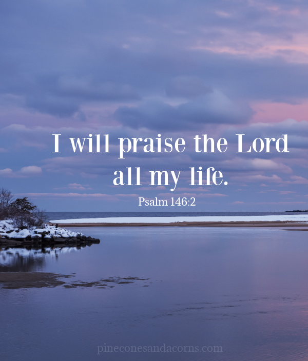 Psalm 146 I will praise the Lord all of my life.