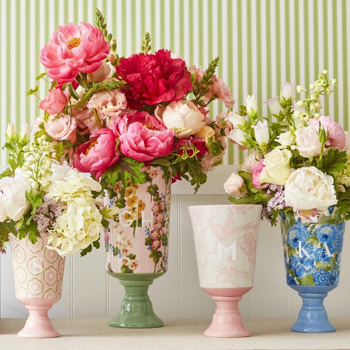 Sanderson Marks and Graham, floral vases. 