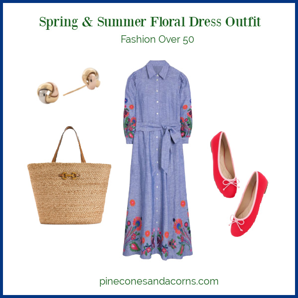 Spring and summer floral dress.