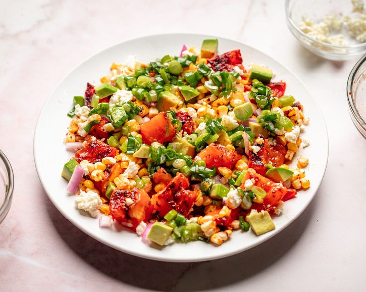 Grilled corn and tomato salad.