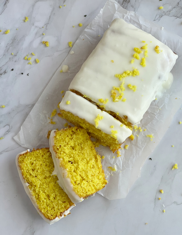Preserved lemon tea cake slices.