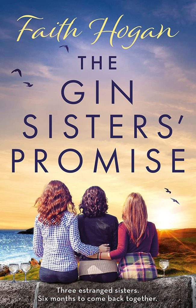The Gin Sisters Promise book cover with three women with their back to the view on the cover.