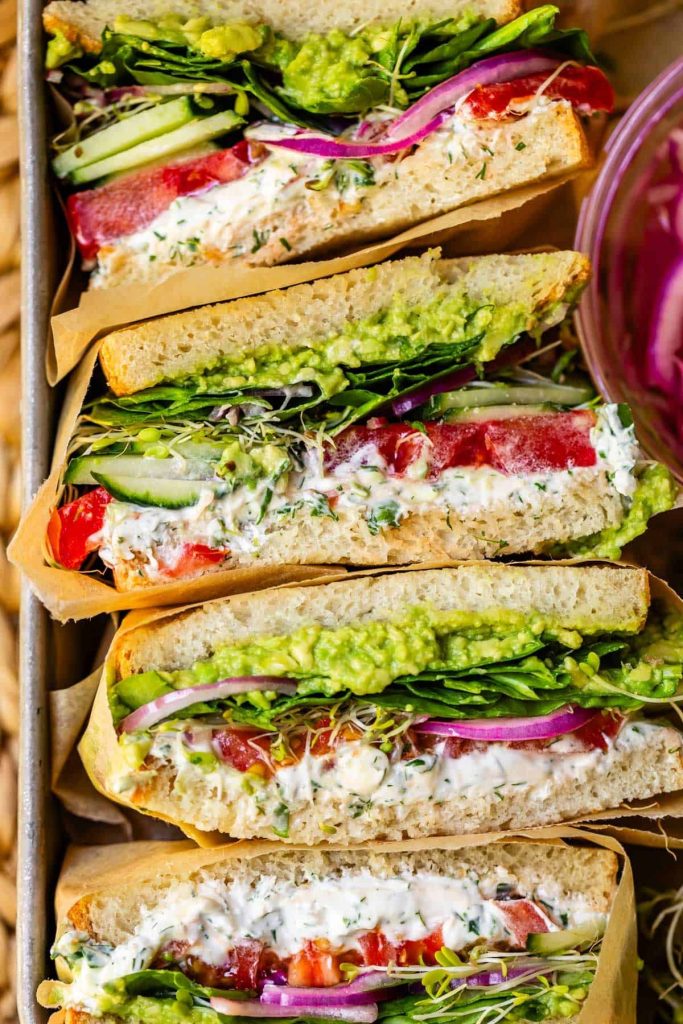 Fresh veggie sandwich.
