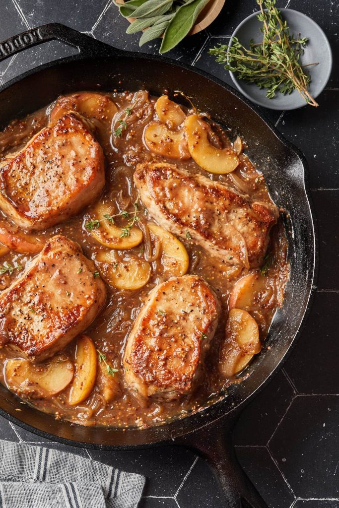 Apple pork chops. 