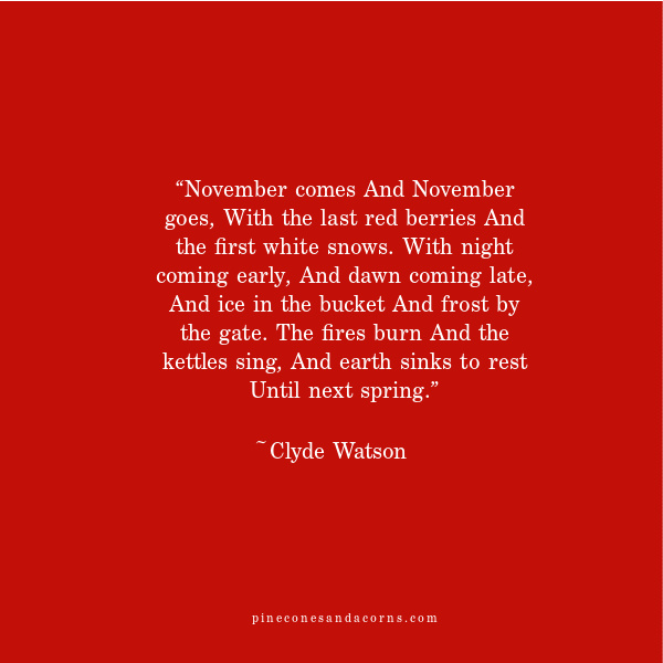 Clyde Watson November Quote.