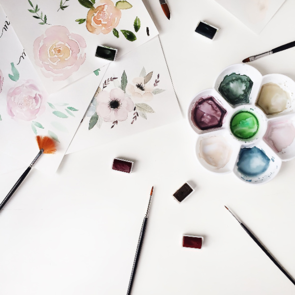 100 Ways to Have a Cozy Winter Reset, water color painting.