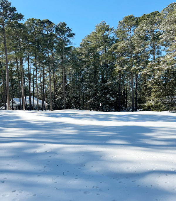 Snow on the golf course